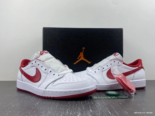 Rep Jordan Low 1 705329-101 White Retro Red Varsity 0821